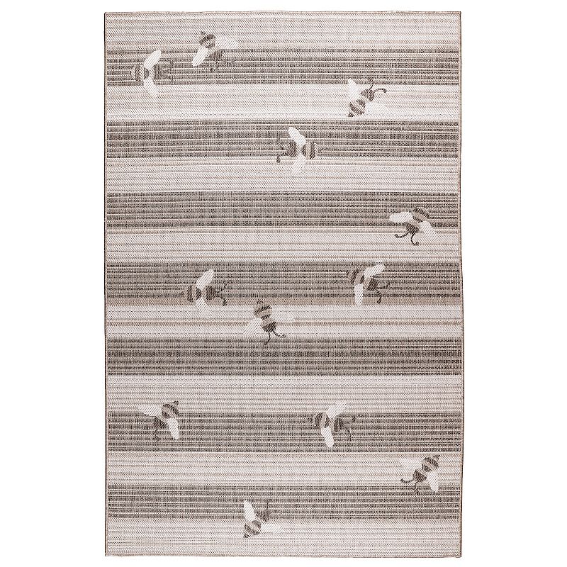 Liora Manne Malibu Sweet Bees Indoor/Outdoor Rug, Beig/Green, 8X10 Ft