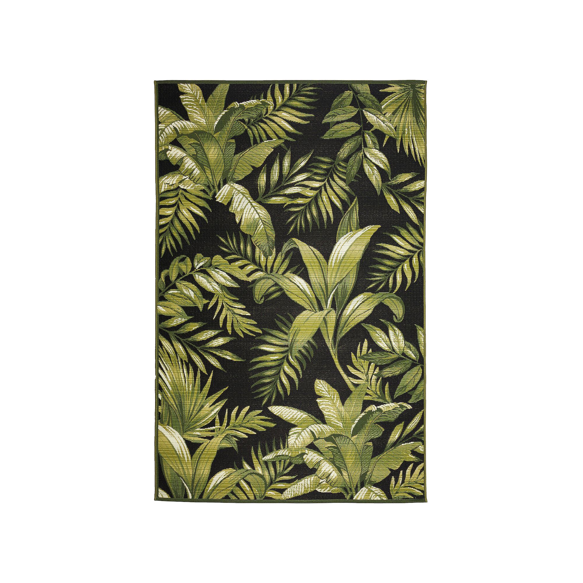 Liora Manne Marina Jungle Leaves Indoor/Outdoor Rug, Black