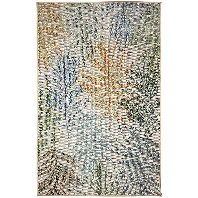 Liora Manne Patio La Palma Indoor Outdoor Rug, Beig/Green, 5X7.5 Ft