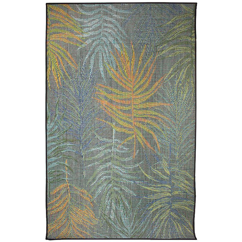 Liora Manne Patio La Palma Indoor Outdoor Rug, Black, 8X10 Ft