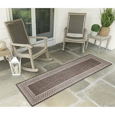 Liora Manne Malibu Etched Border Indoor/Outdoor Rug