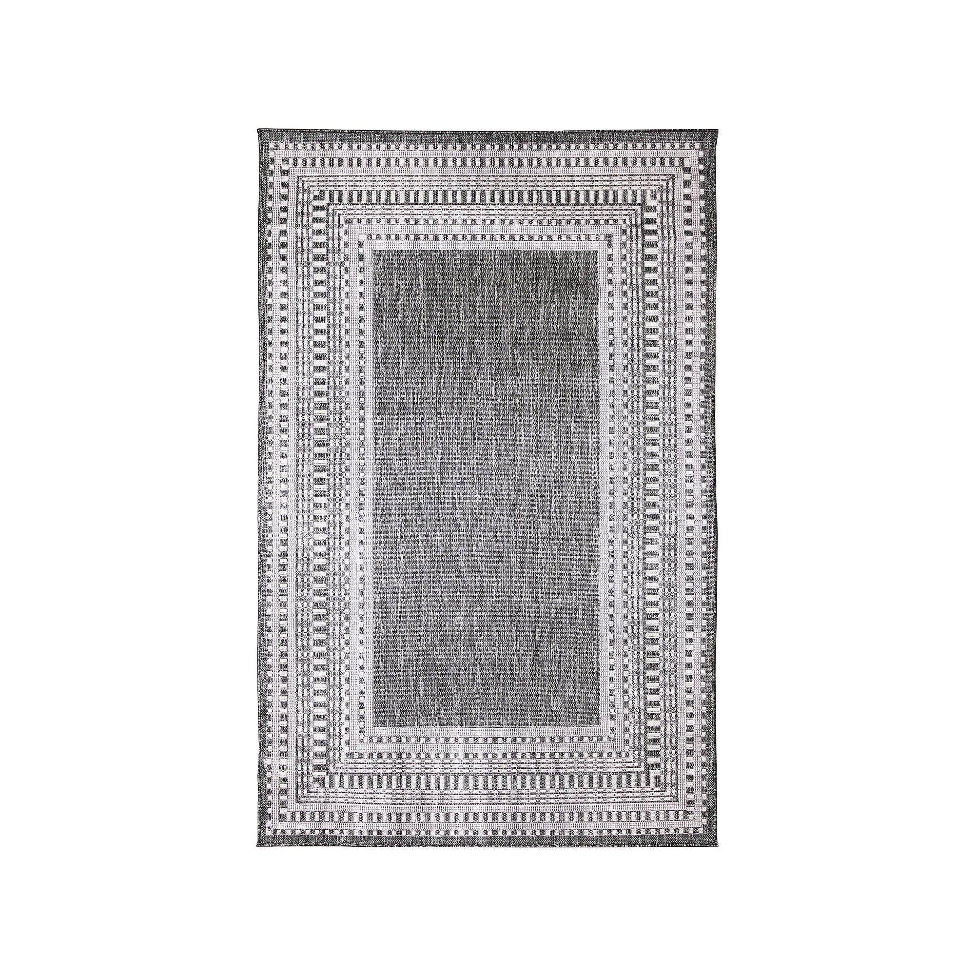 Liora Manne Malibu Etched Border Indoor/Outdoor Rug, Grey