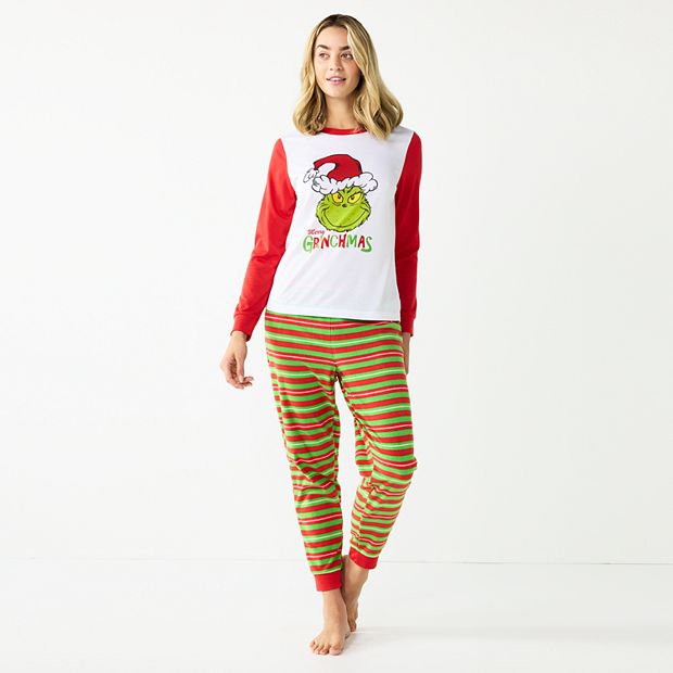 Jammies For Your Families® Women's Dr. Seuss' How The Grinch Stole  Christmas Grinchmas Top & Bottoms Pajama Set