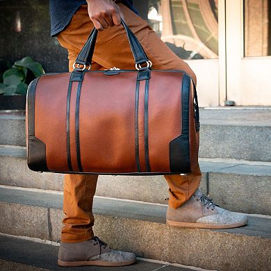 McKlein Kinzie Calfskin Leather 20-Inch Tablet Duffel Bag