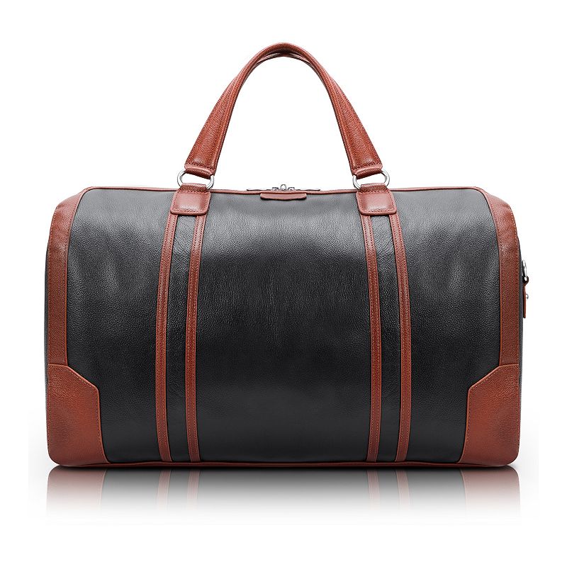 McKlein Kinzie Calfskin Leather 20-Inch Tablet Duffel Bag, Black