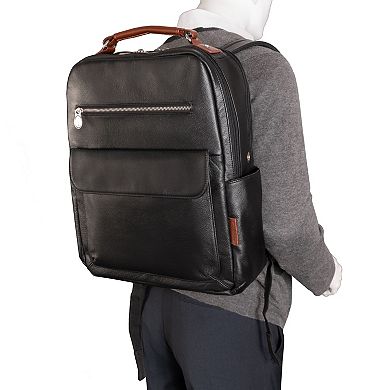 McKlein Logan Leather 17-Inch Laptop and Tablet Backpack