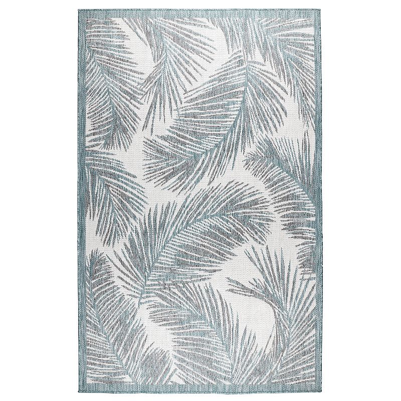 Liora Manne Malibu Palm Indoor Outdoor Rug, Blue, 6.5X9 Ft