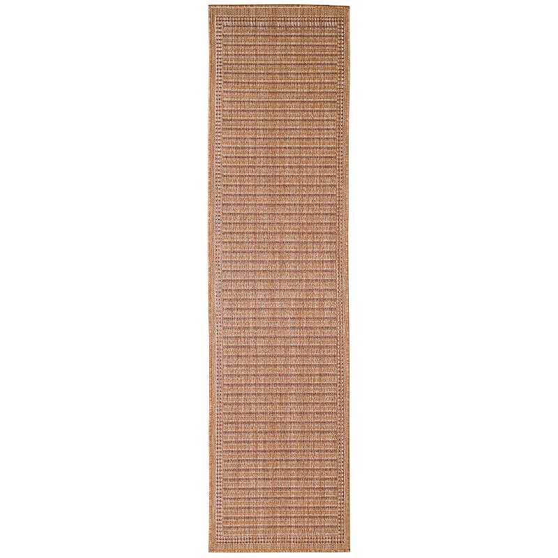 Liora Manne Malibu Simple Border Indoor Outdoor Rug, Orange, 6.5X9 Ft