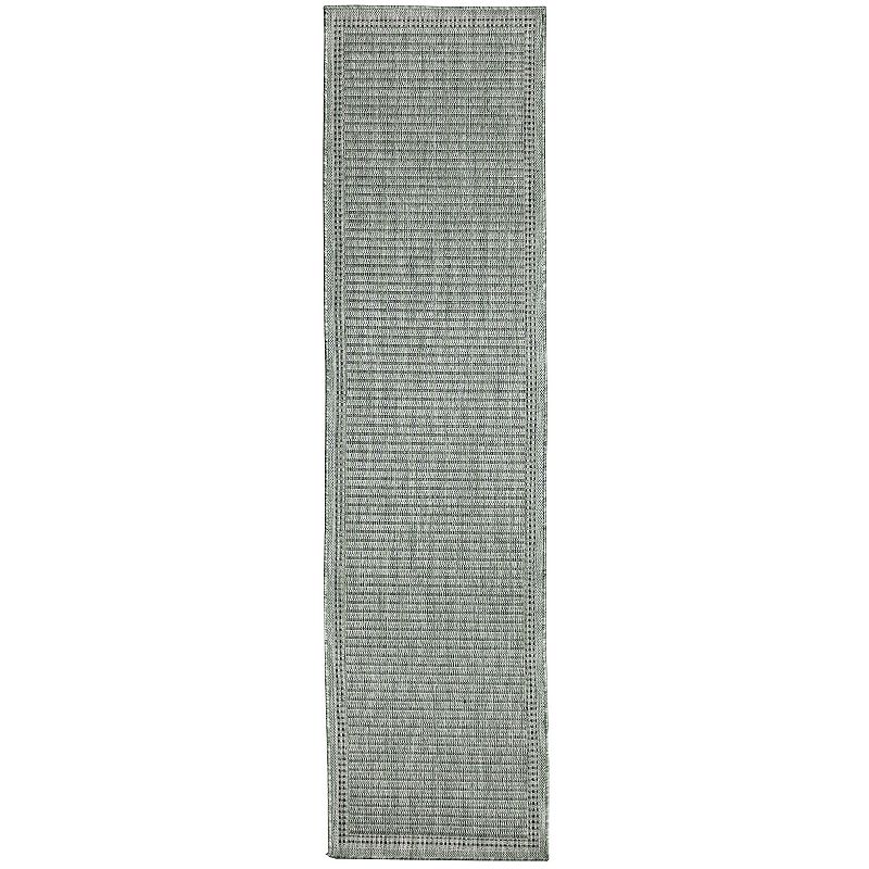 Liora Manne Malibu Simple Border Indoor Outdoor Rug, Green, 8Ft Sq