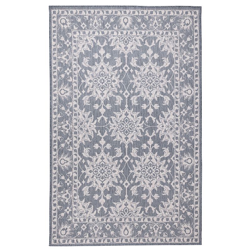 Liora Manne Malibu Kashan Indoor Outdoor Rug, Grey, 8X10 Ft