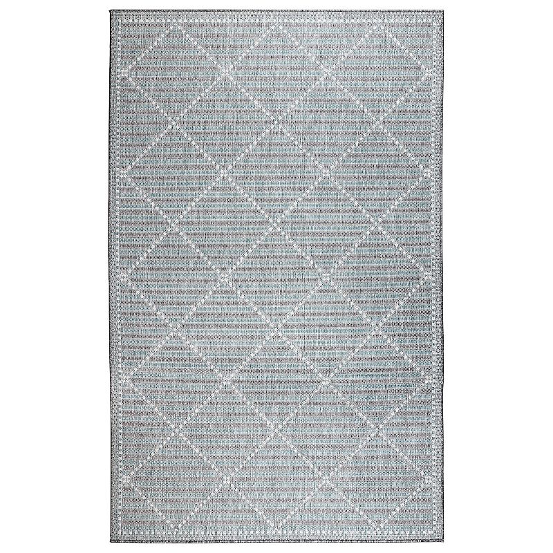 Liora Manne Malibu Checker Diamond Indoor Outdoor Rug, Blue, 4.5X7.5 Ft