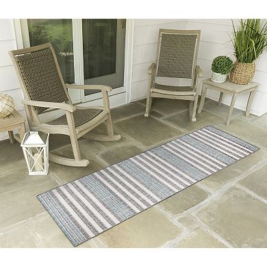 Liora Manne Malibu Faded Stripe Indoor Outdoor Rug