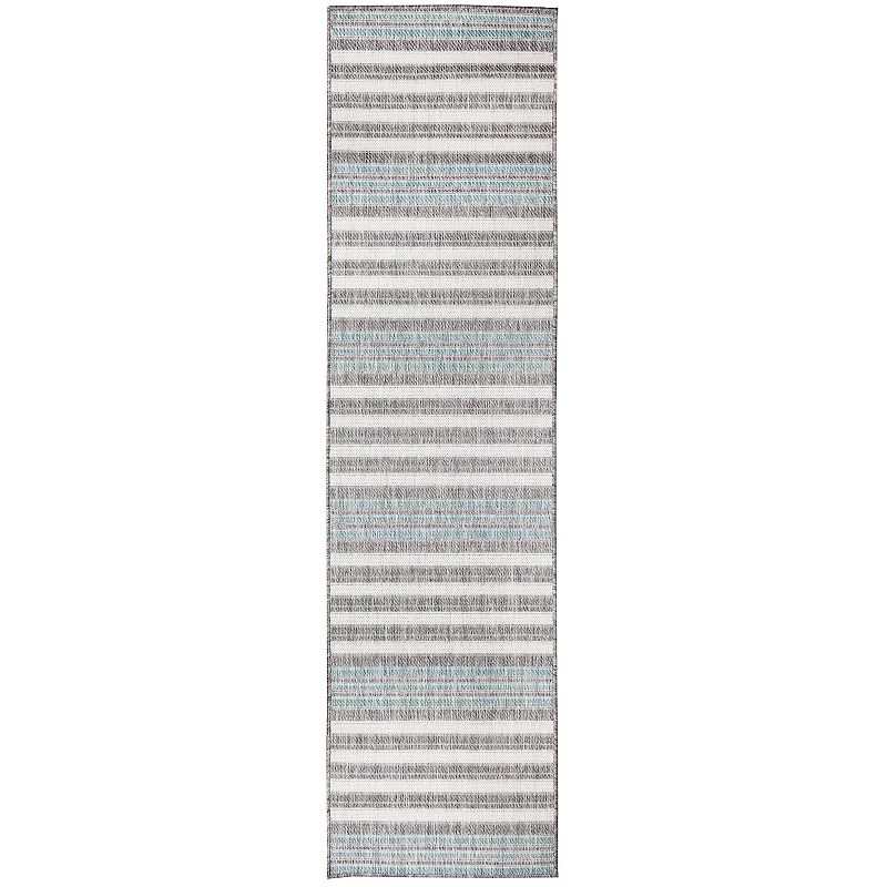 Liora Manne Malibu Faded Stripe Indoor Outdoor Rug, Blue, 6.5X9 Ft