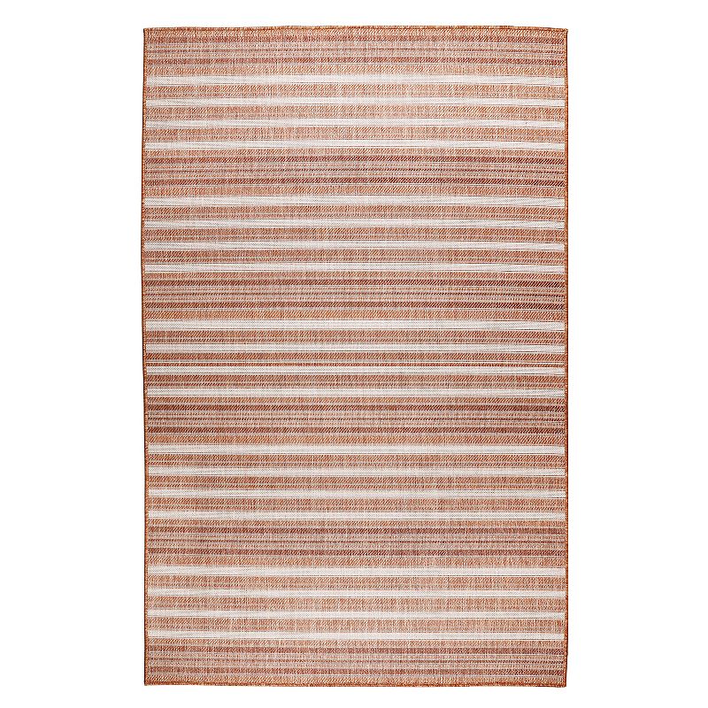 Liora Manne Malibu Faded Stripe Indoor Outdoor Rug, Orange, 4.5X7.5 Ft