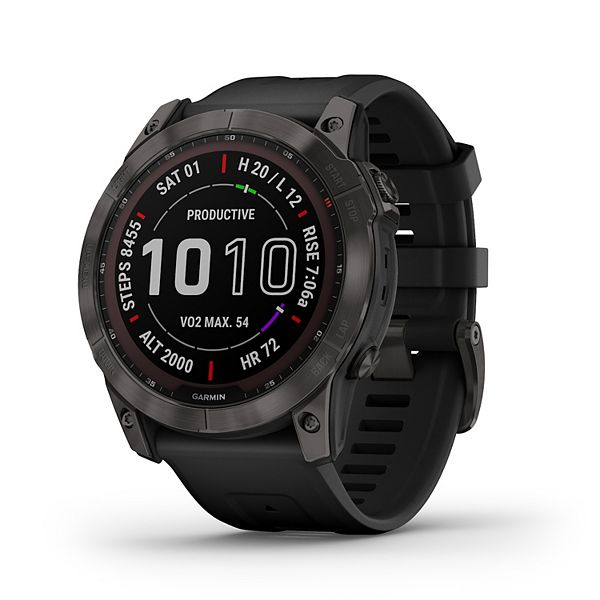 Garmin fenix 7X - Sapphire Solar Carbon Gray DLC Titanium with Black Band