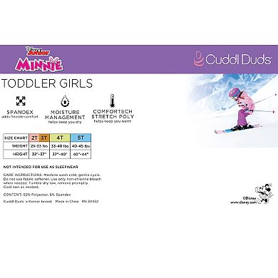 Disney's Minnie Mouse Toddler Girl Baselayer Set by Cuddl Duds®
