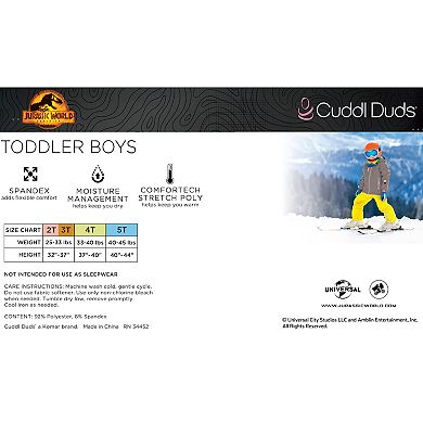 Toddler Boy Cuddl Duds® Jurassic Park Baselayer Set