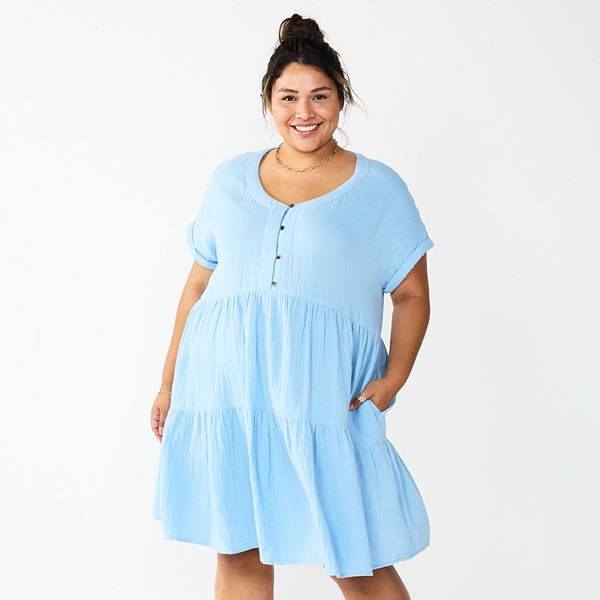 Plus size 2024 tiered dresses