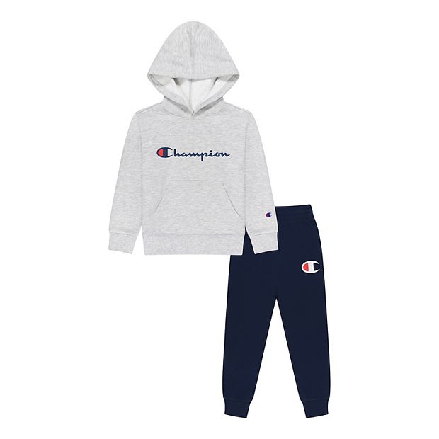 Boys 4 7 Champion Logo Script Graphic Hoodie Branded Jogger Pants Set
