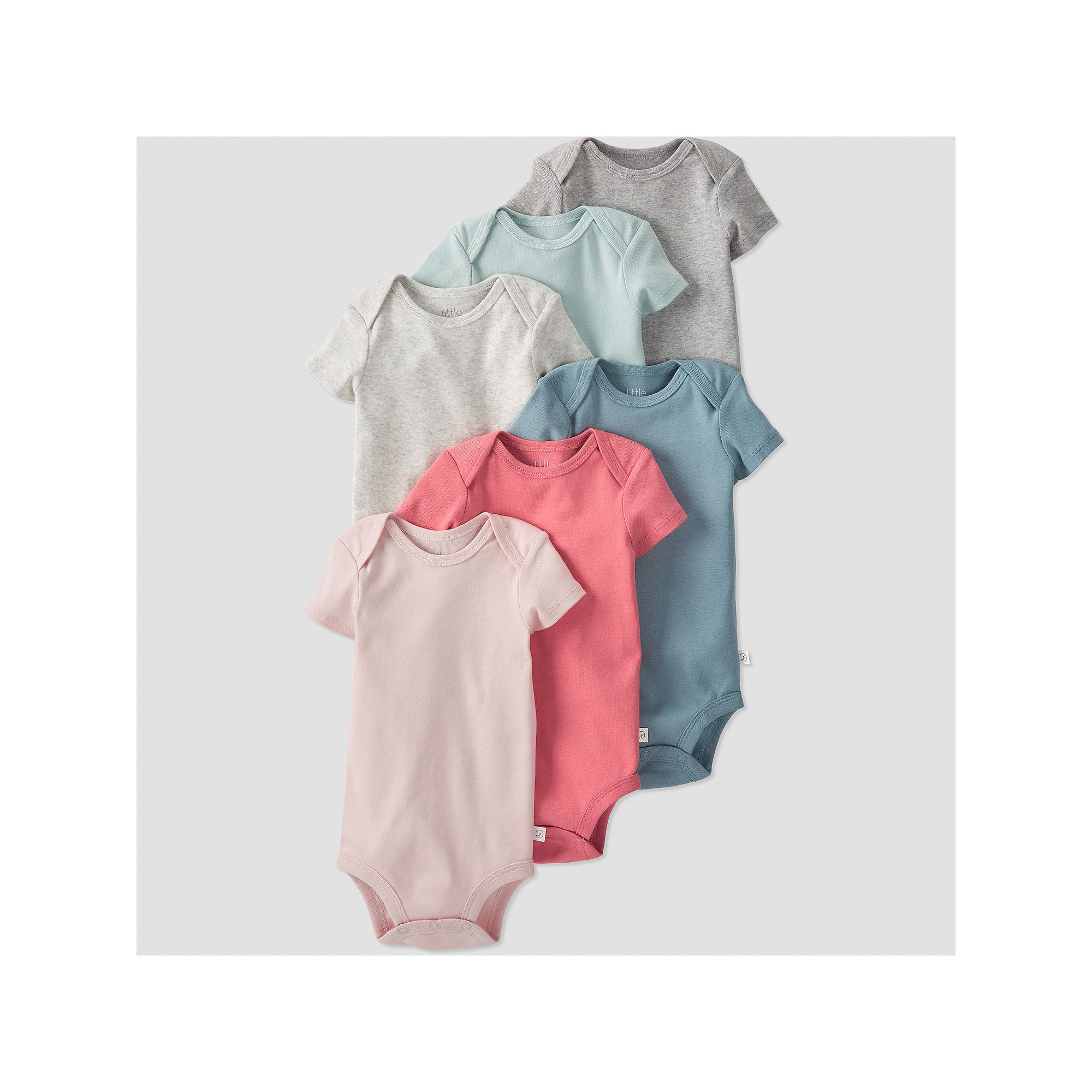 Baby Little Planet by Carters Organic Cotton 6-Pack Ribbed Bodysuits, Boy