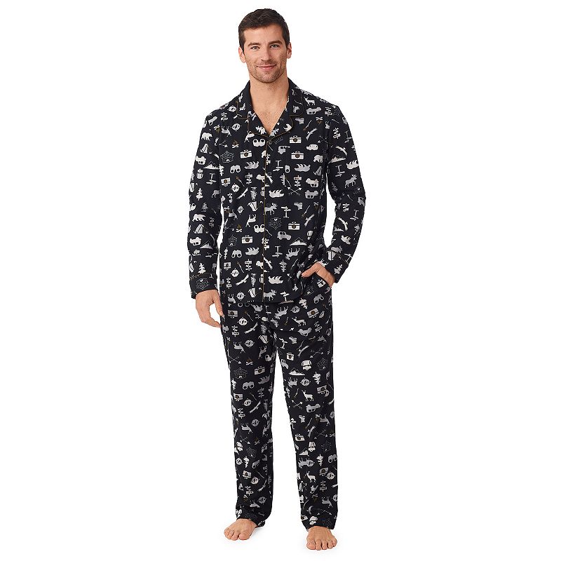 75530394 Mens Cuddl Duds Cabin Fleece Pajama Set, Size: Lar sku 75530394