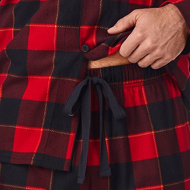Big & Tall Cuddl Duds® Cozy Lodge Notch Collar 2-Piece Pajama Set