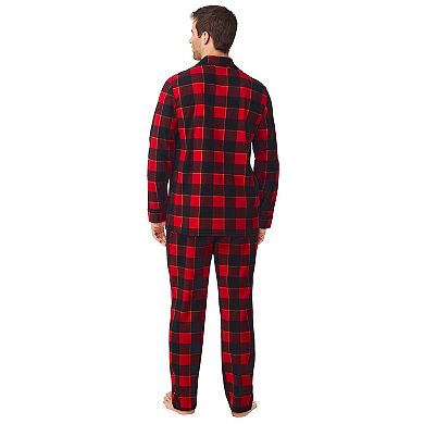 Big & Tall Cuddl Duds® Cozy Lodge Notch Collar 2-Piece Pajama Set