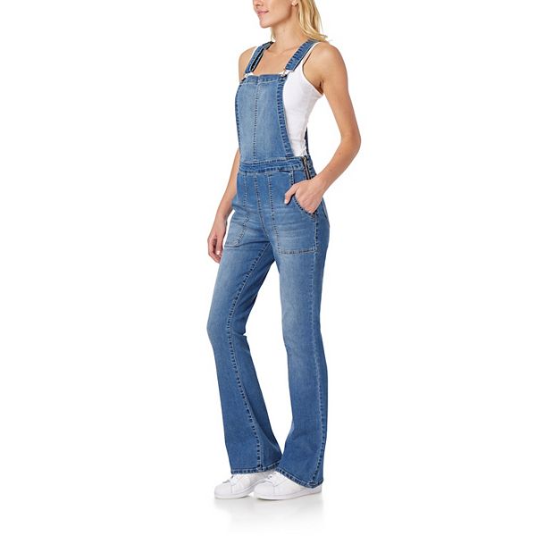 Juniors' WallFlower High-Rise Insta Stretch Curvy Flare Overalls