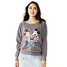 Disney's Mickey And Minnie Mouse Eating Together Slouchy Juniors' Terry Graphic Sweatshirt