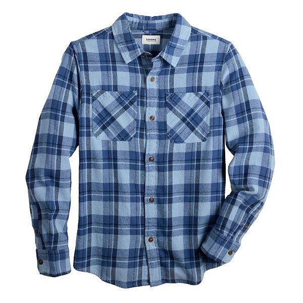 Boys 8-20 Sonoma Goods For Life® Plaid Flannel Button-Up Shirt in ...