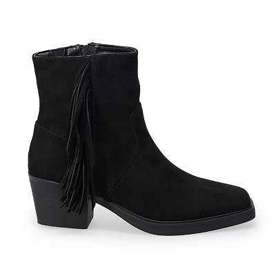 SO Women s Old Fashion Fringe Western Ankle Boots
