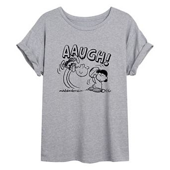 Juniors' Peanuts Charlie Brown Oversized Tee