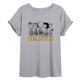 Juniors' Peanuts Characters Oversized Tee
