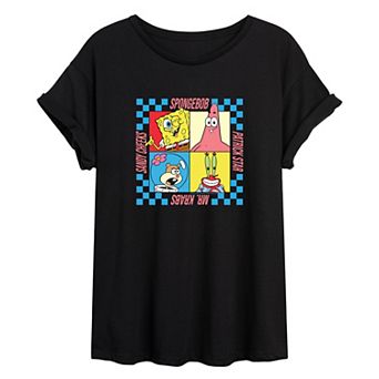 Juniors' SpongeBob SquarePants Group Oversized Tee