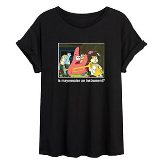 Juniors' SpongeBob SquarePants "Is Mayonnaise An Instrument?" Oversized Tee