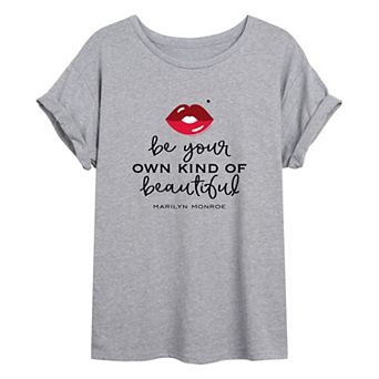 Juniors' Marilyn Monroe Lips Oversized Tee