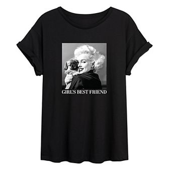 Juniors' Marilyn Monroe "Girl's Best Friend" Oversized Tee