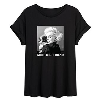 Juniors' Marilyn Monroe "Girl's Best Friend" Oversized Tee