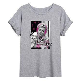 Juniors' Marilyn Monroe Sketch Oversized Tee
