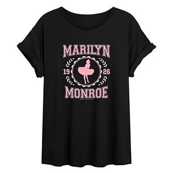 Juniors' Marilyn Monroe Collegiate Oversized Tee