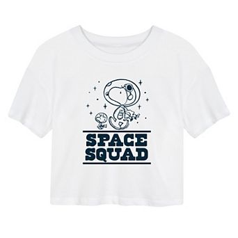 Juniors' Peanuts Space Squad Cropped Tee
