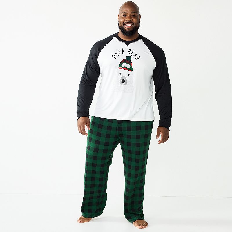 Big & Tall Jammies For Your Families Beary Cool Papa Bear Pajama Set b