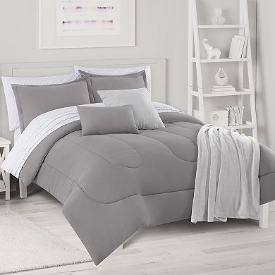 The Big One® Extra Soft Reversible Comforter Set with Sheets, Throw & Decorative Pillows