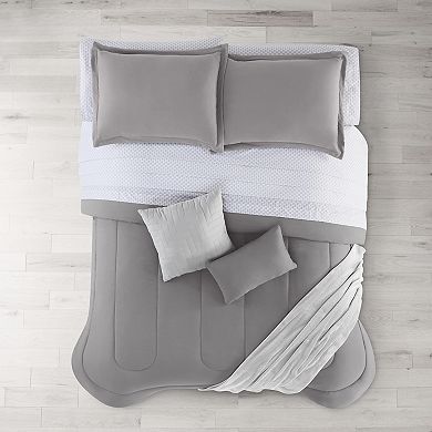 The Big One® Extra Soft Reversible Comforter Set with Sheets, Throw & Decorative Pillows