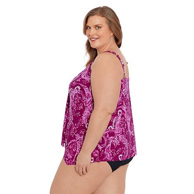 Plus Size Bal Harbour Paisley Handkerchief Tankini Top