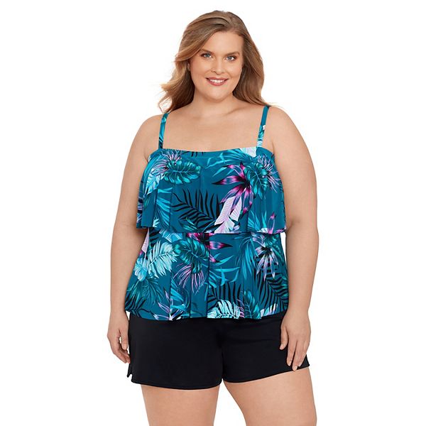 Plus Size Bal Harbour Tiered Tankini Top