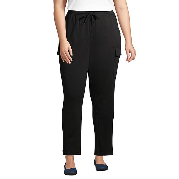 Plus Size Lands' End Sport Knit High Rise Cargo Ankle Pants