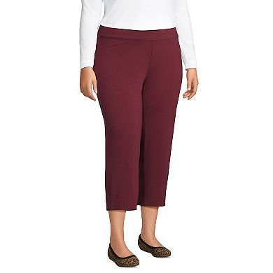 Plus Size Lands' End Starfish Mid-Rise Elastic-Waist Pull-On Crop Pants