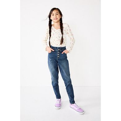 Girls 6-20 SO® Hi-Rise Paperbag Mom Jeans in Regular & Plus