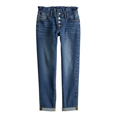 Girls 6 20 SO Hi Rise Paperbag Mom Jeans in Regular Plus